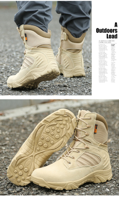 Армейские кожаные коричневые армейские ботинки Dessert Combat Tactical
